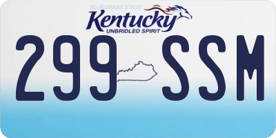 KY license plate 299SSM