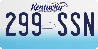 KY license plate 299SSN