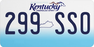 KY license plate 299SSO