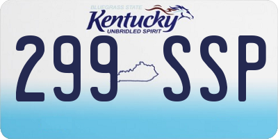 KY license plate 299SSP