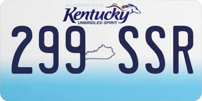 KY license plate 299SSR