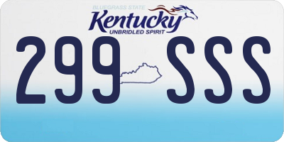 KY license plate 299SSS