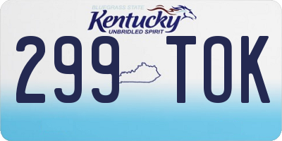KY license plate 299TOK
