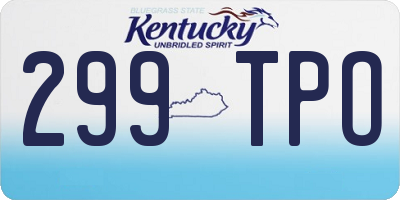 KY license plate 299TPO