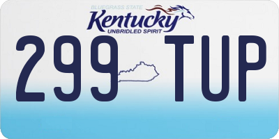 KY license plate 299TUP