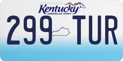KY license plate 299TUR