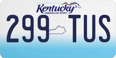 KY license plate 299TUS
