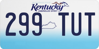 KY license plate 299TUT