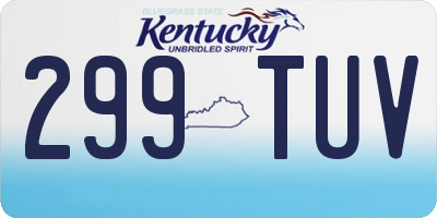 KY license plate 299TUV