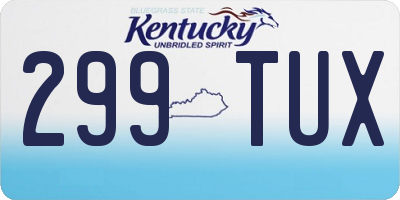 KY license plate 299TUX