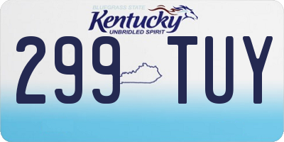 KY license plate 299TUY