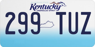 KY license plate 299TUZ