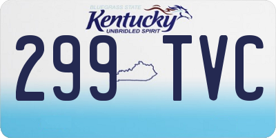 KY license plate 299TVC