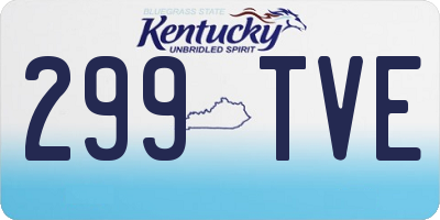 KY license plate 299TVE