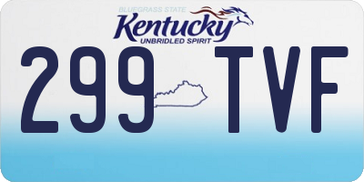 KY license plate 299TVF