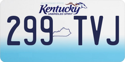 KY license plate 299TVJ