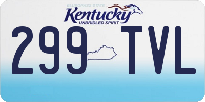 KY license plate 299TVL