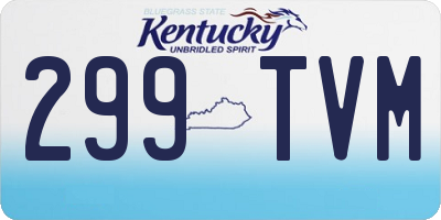 KY license plate 299TVM
