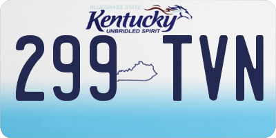 KY license plate 299TVN