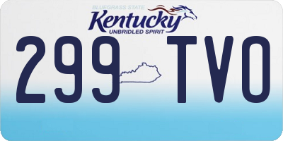 KY license plate 299TVO