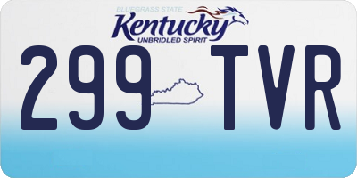 KY license plate 299TVR