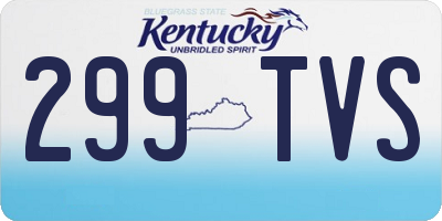 KY license plate 299TVS
