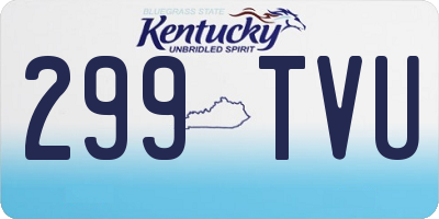 KY license plate 299TVU