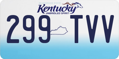 KY license plate 299TVV