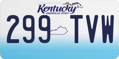 KY license plate 299TVW