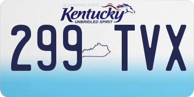 KY license plate 299TVX