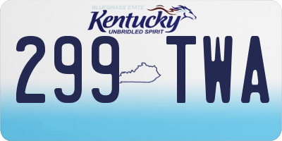 KY license plate 299TWA