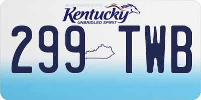 KY license plate 299TWB
