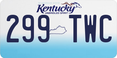 KY license plate 299TWC