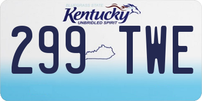 KY license plate 299TWE