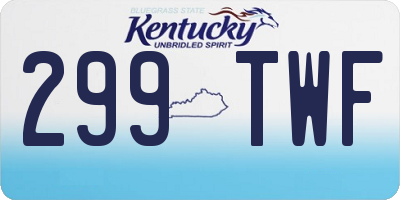 KY license plate 299TWF