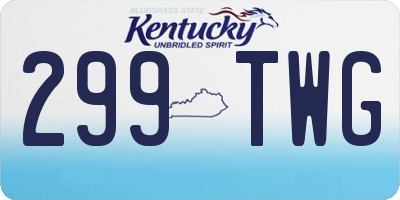 KY license plate 299TWG
