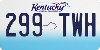 KY license plate 299TWH