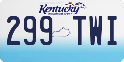 KY license plate 299TWI