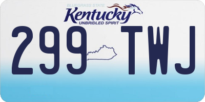 KY license plate 299TWJ