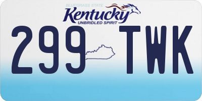 KY license plate 299TWK