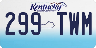 KY license plate 299TWM