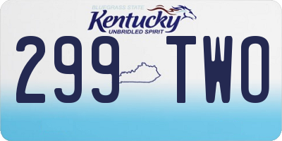 KY license plate 299TWO
