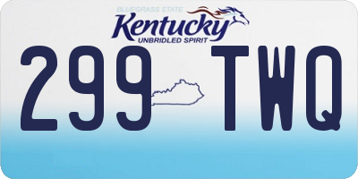 KY license plate 299TWQ