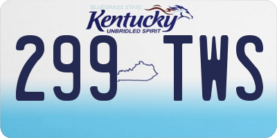KY license plate 299TWS