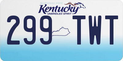 KY license plate 299TWT