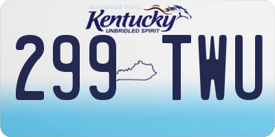 KY license plate 299TWU