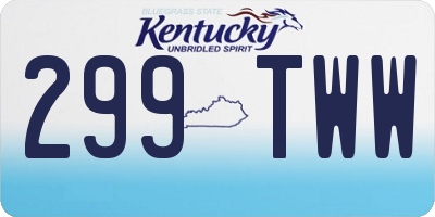 KY license plate 299TWW