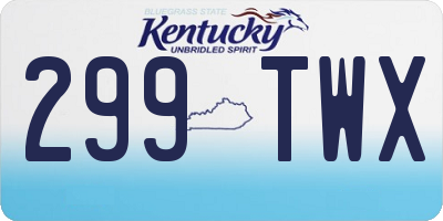 KY license plate 299TWX