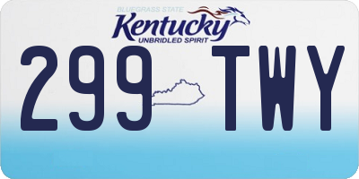 KY license plate 299TWY