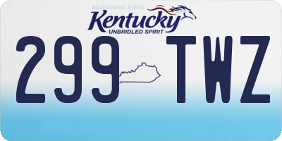 KY license plate 299TWZ